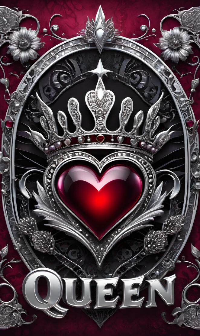 a mask with a red heart