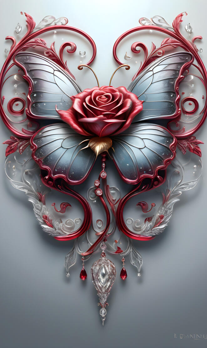 butterfly 🦋 rose 🌹