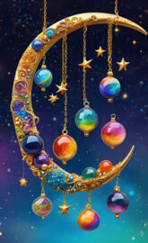 a colorful chandelier with many colorful ornaments