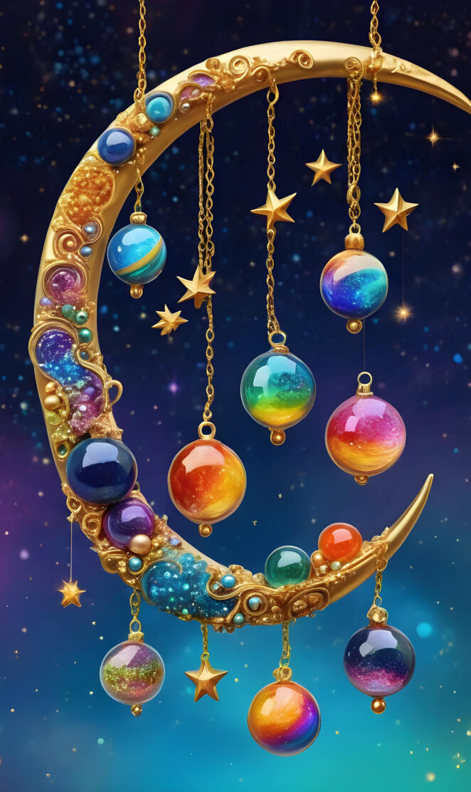 a colorful chandelier with many colorful ornaments