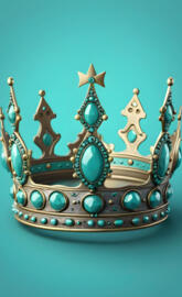 antique gold and turquoise crown
