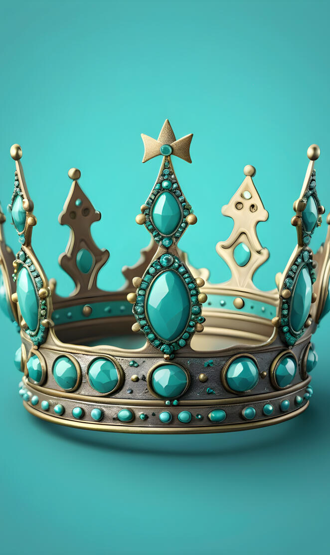 antique gold and turquoise crown