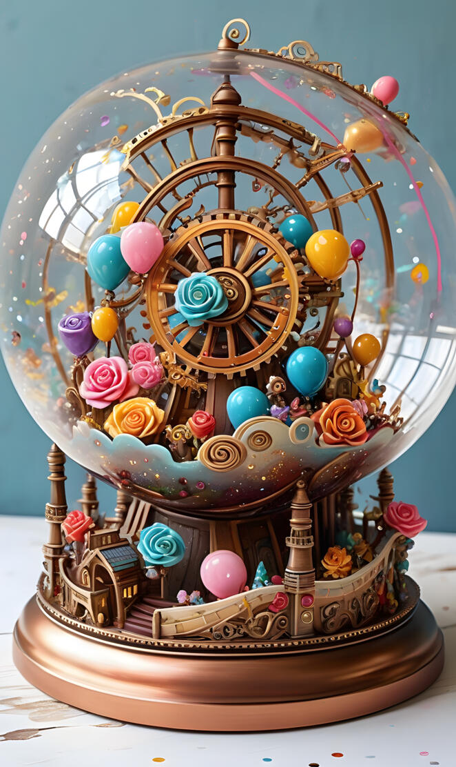 a decorated cake with balloons