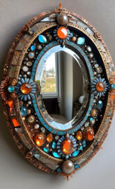 a mirror with a circular object on it