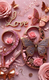 a wall with flowers and butterflies