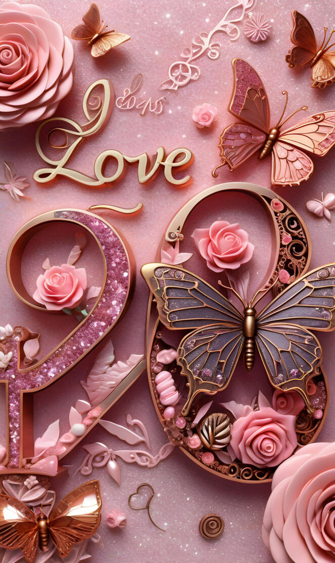 a wall with flowers and butterflies