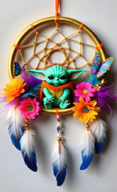 a colorful cat from a string