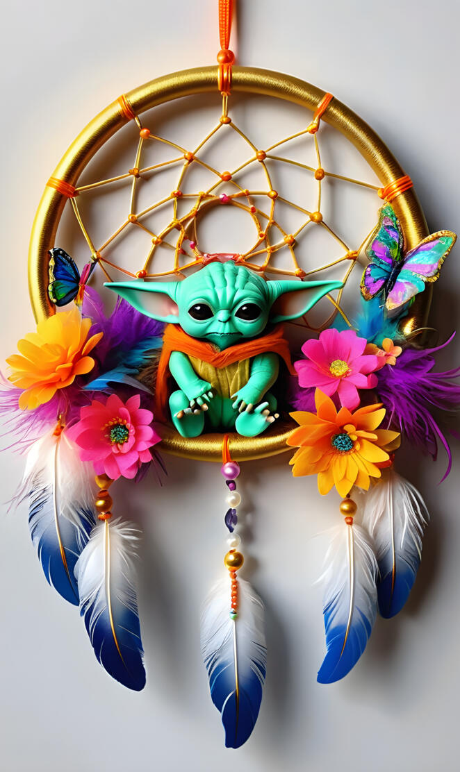 a colorful cat from a string