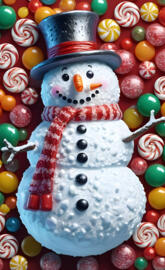 glass snowman candy