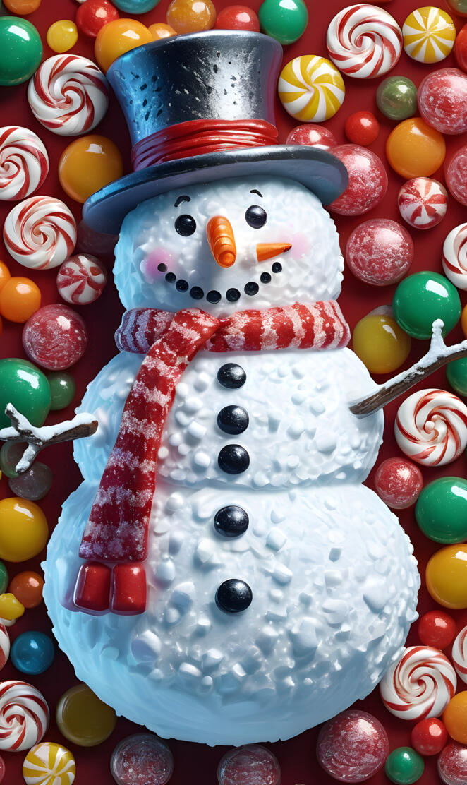glass snowman candy