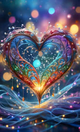 a colorful sculpture of a person