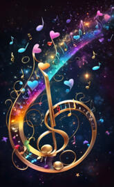 music and hearts, rainbow