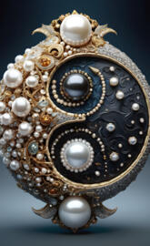 a mask with many pearls