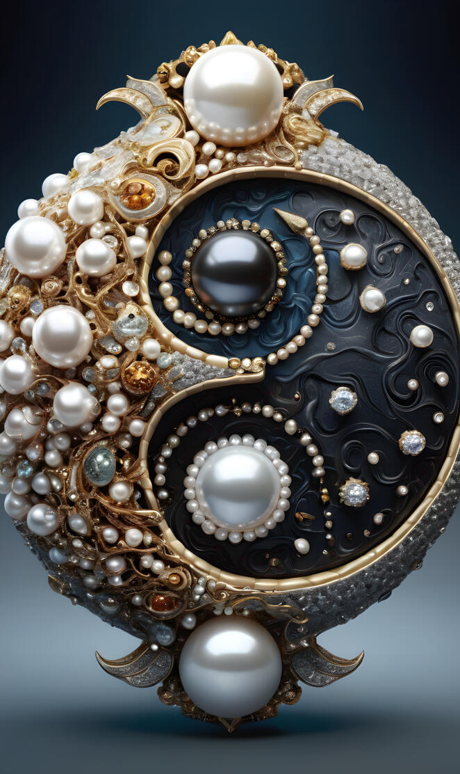 a mask with many pearls