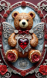 a dog head on a decorative plate