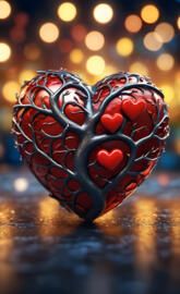 a black and red heart