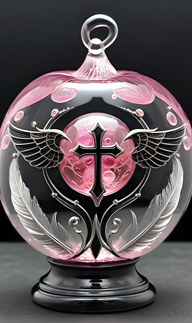 a purple and black vase