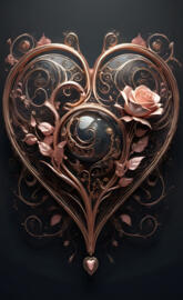 a gold and black metal object