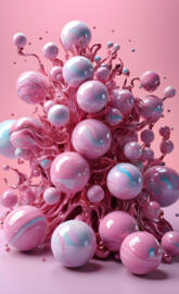 a group of colorful balls