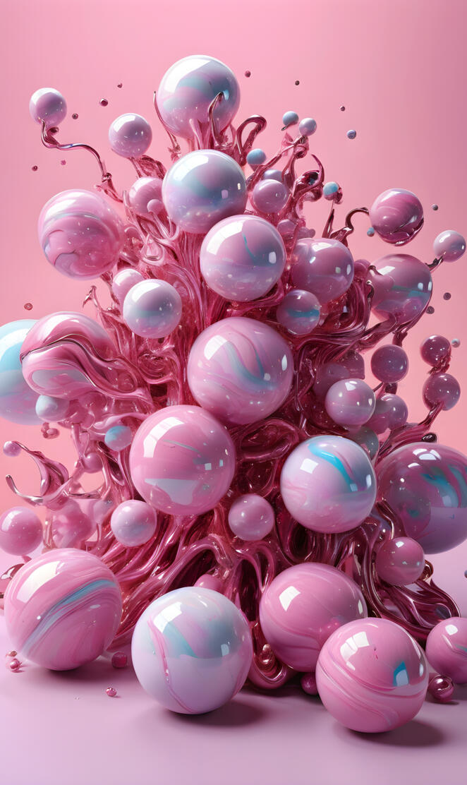 a group of colorful balls