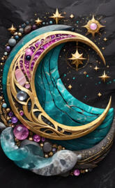 golden moon with star