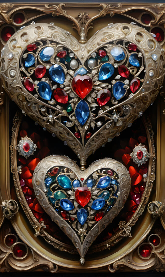 Jeweled hearts II