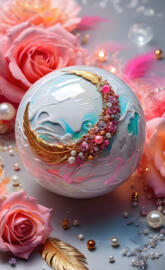 a decorated egg with a gold star