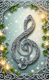 holographic Celtic treble clef