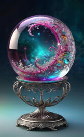 a colorful glass globe