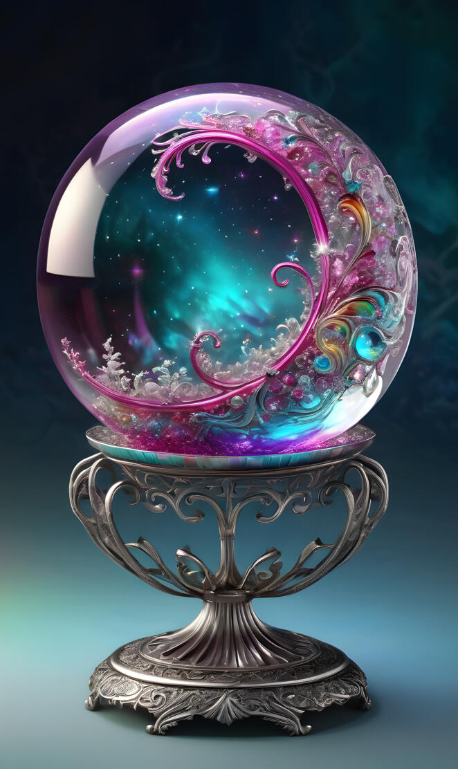a colorful glass globe