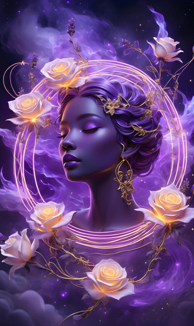 a person with flowers in the hair