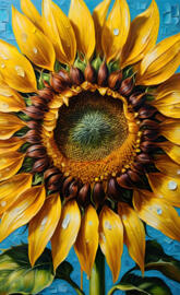 a yellow sunflower with a large center