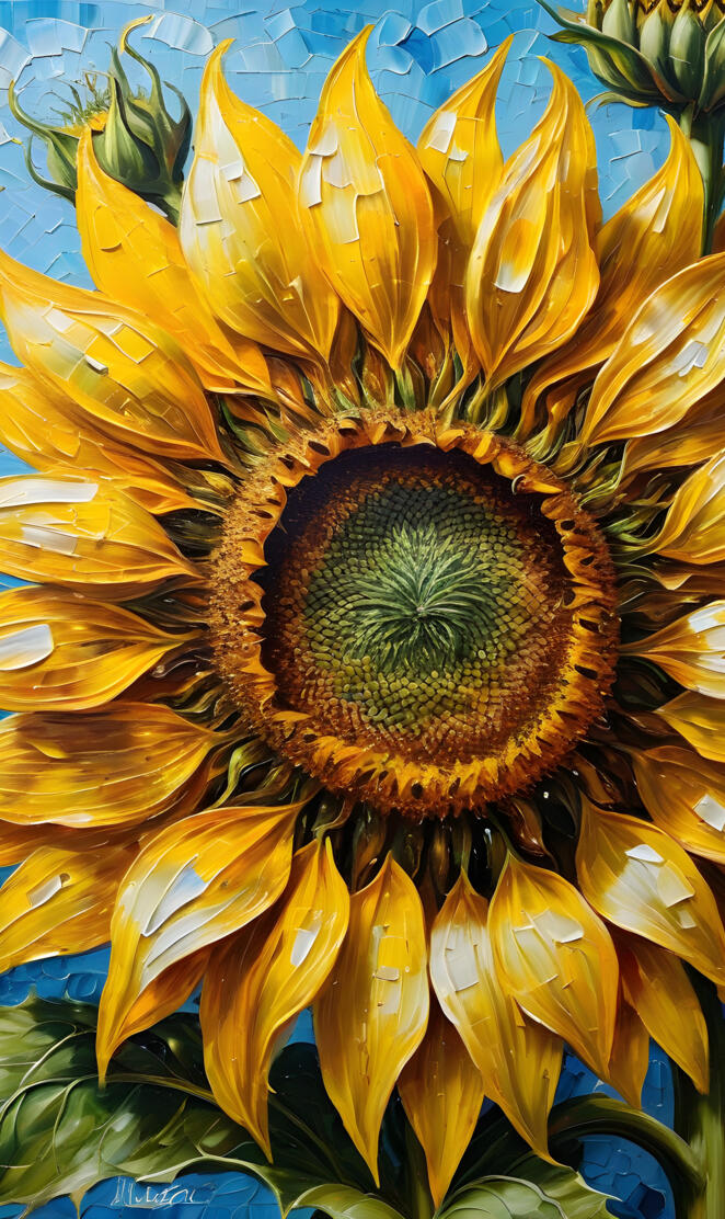 a close up of a sunflower