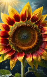 a sunflower with a large center