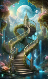 a spiral staircase in a building