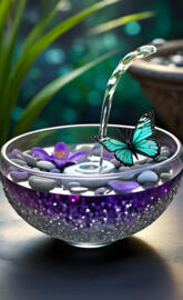 a butterfly on a purple flower