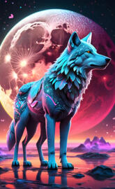 a wolf with a wolf head