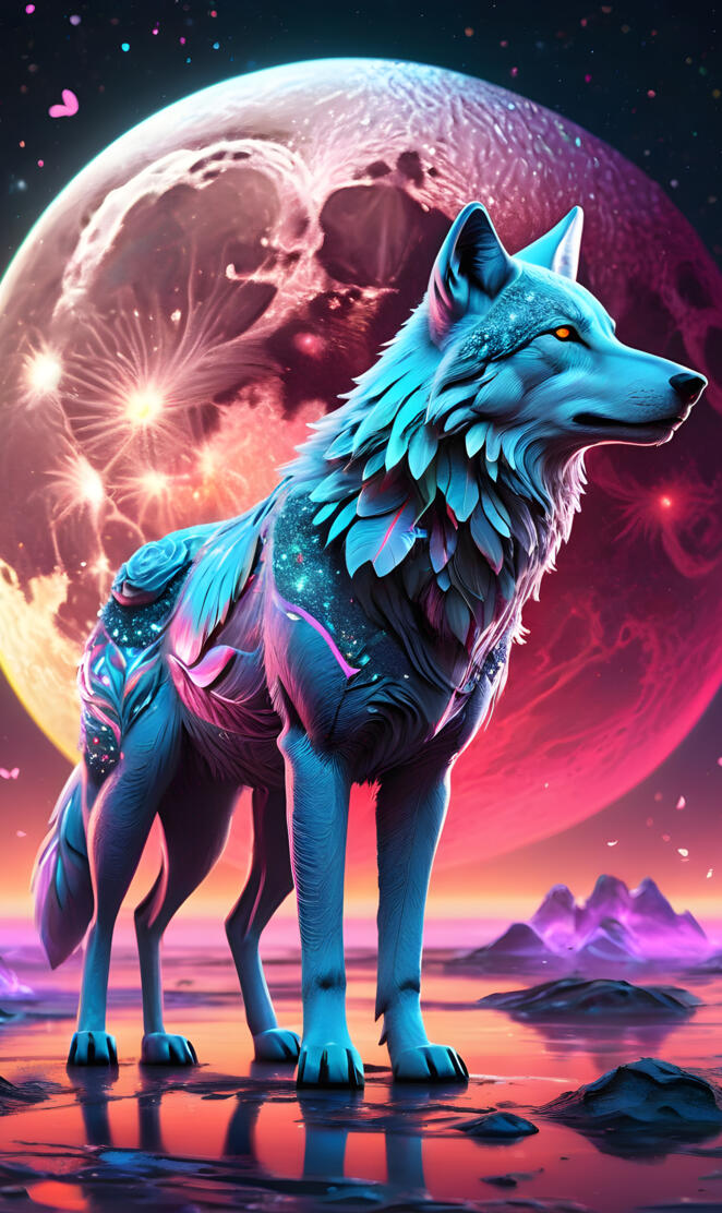 a wolf with a wolf head