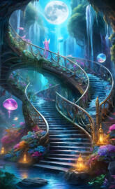 a spiral staircase with a spiral staircase