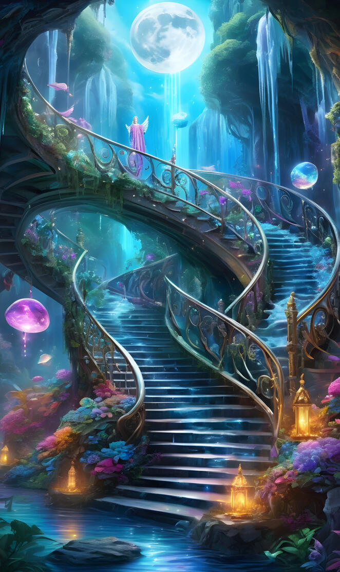 a spiral staircase with a spiral staircase