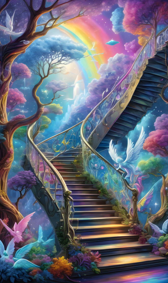 Trees Angels and stairway