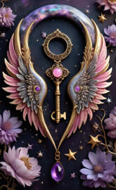 keyhole well with angel wings