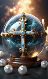 a gold and silver Cross