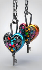 a colorful necklace with a chain