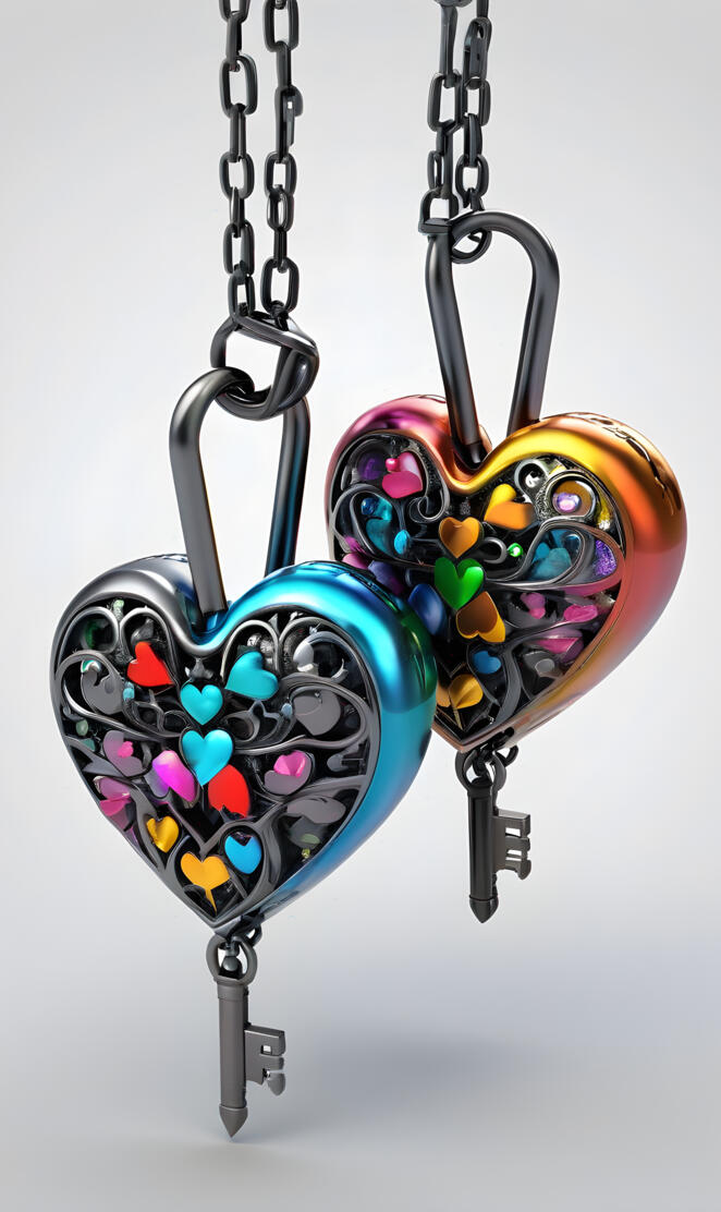 a colorful necklace with a chain