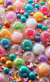 a group of colorful balls