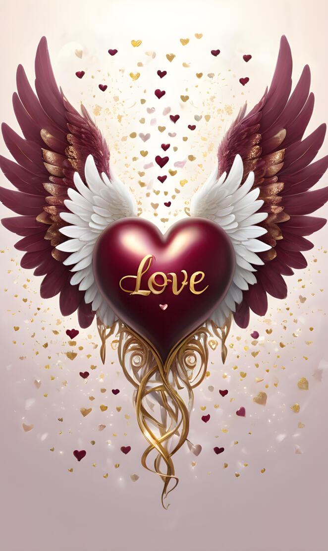 love and winged heart