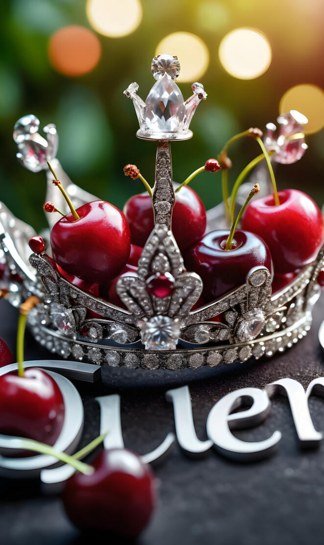 Queen, crown, cherries