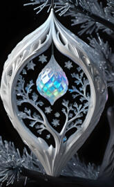 a crystal with a blue gem