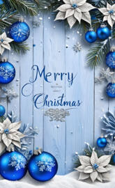 Christmas blue snowy